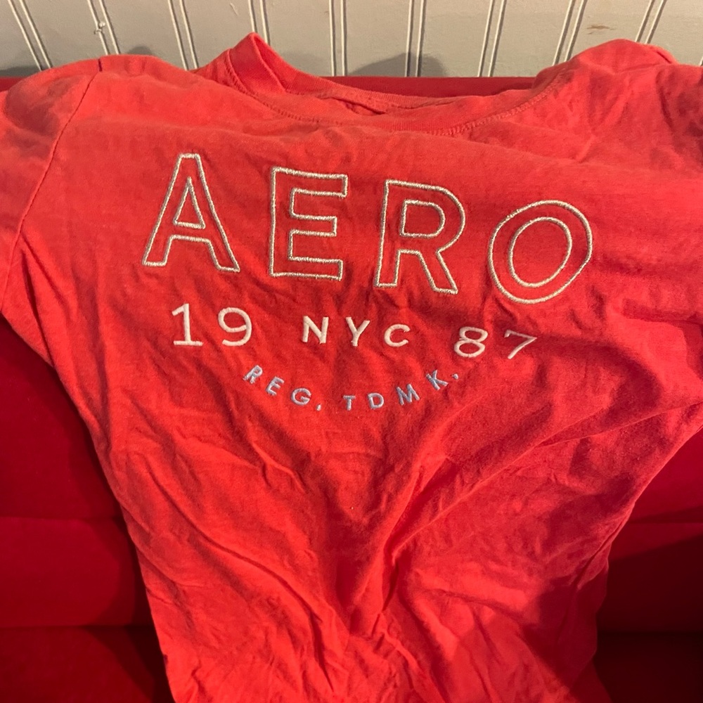 short sleeve orange areopostal shirt